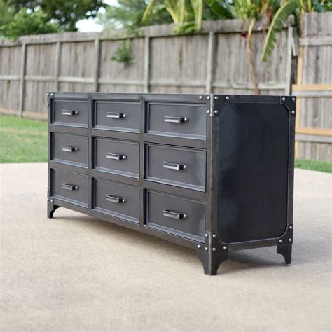 sheet metal dresser|modern metal industrial dresser.